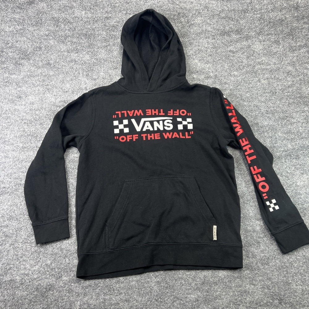 Vans Hoodie Boys M Medium Long Sleeve Casual Hooded Lightweight Outdoors Black